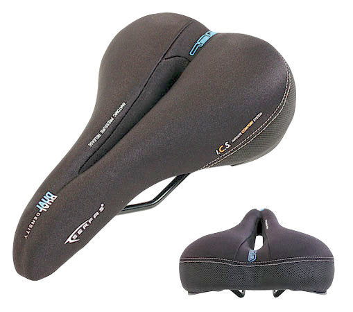 Serfas Dual Density Saddle with Cutout - Womens - Black-Blue