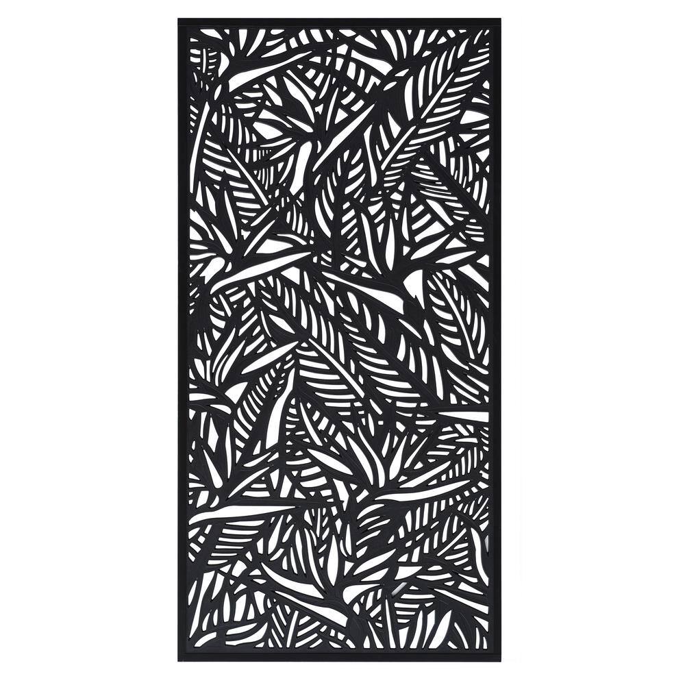 Matrix Bird of Paradise 70.8 in. x 35.4 in. Black 100% Recycled Poly Decorative Screen Panel and Wall Decor B-BP1809F-CH