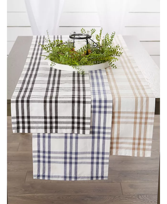 Design Imports Farm To Table Check Table Runner 14 x 72