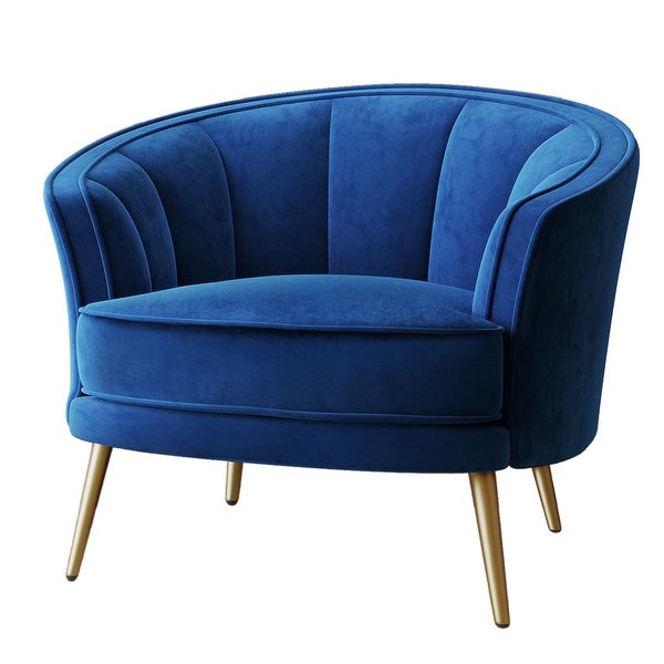 Modern Velvet Accent Barrel Chair Upholstered Armchair Vanity Chair