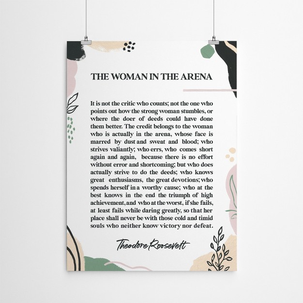 Americanflat Motivational Minimalist Woman In The Arena By Elena David Poster