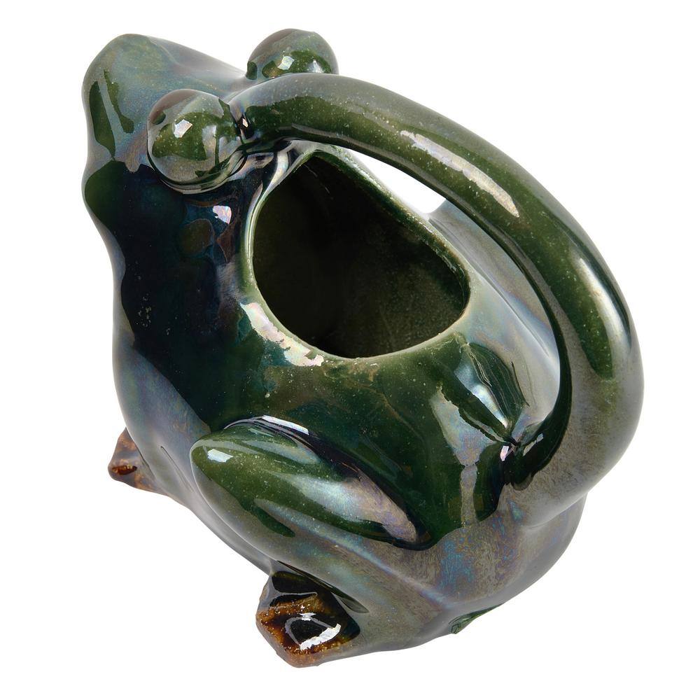 Storied Home Stoneware Frog Watering Pitcher DF7743