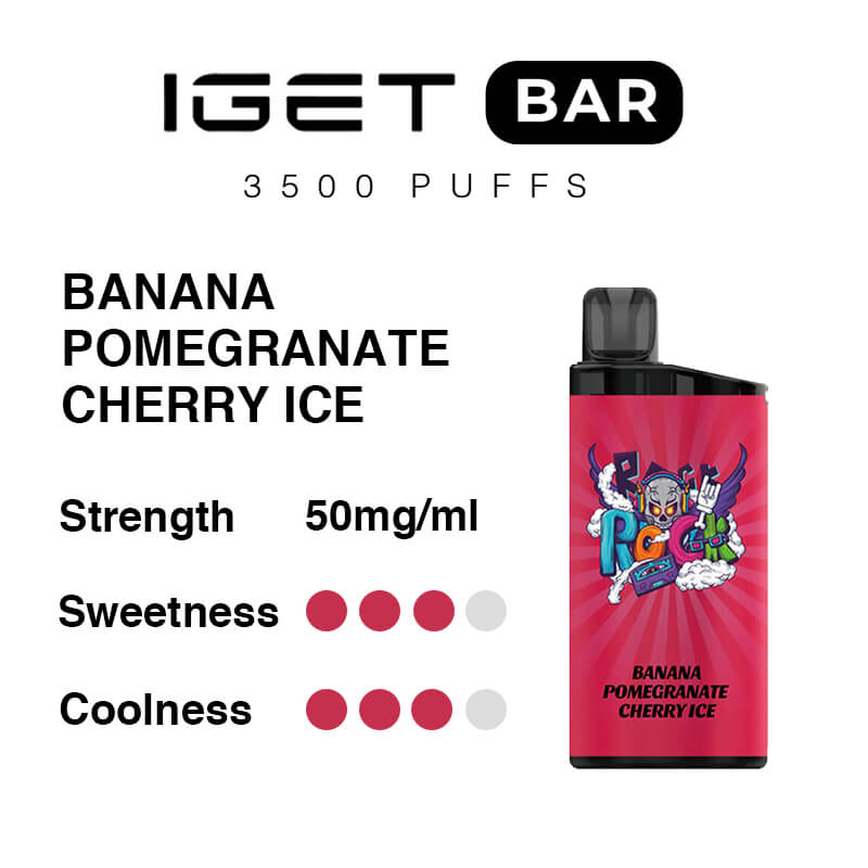 Banana Pomegranate Cherry Ice – IGET Bar 3500 Puffs