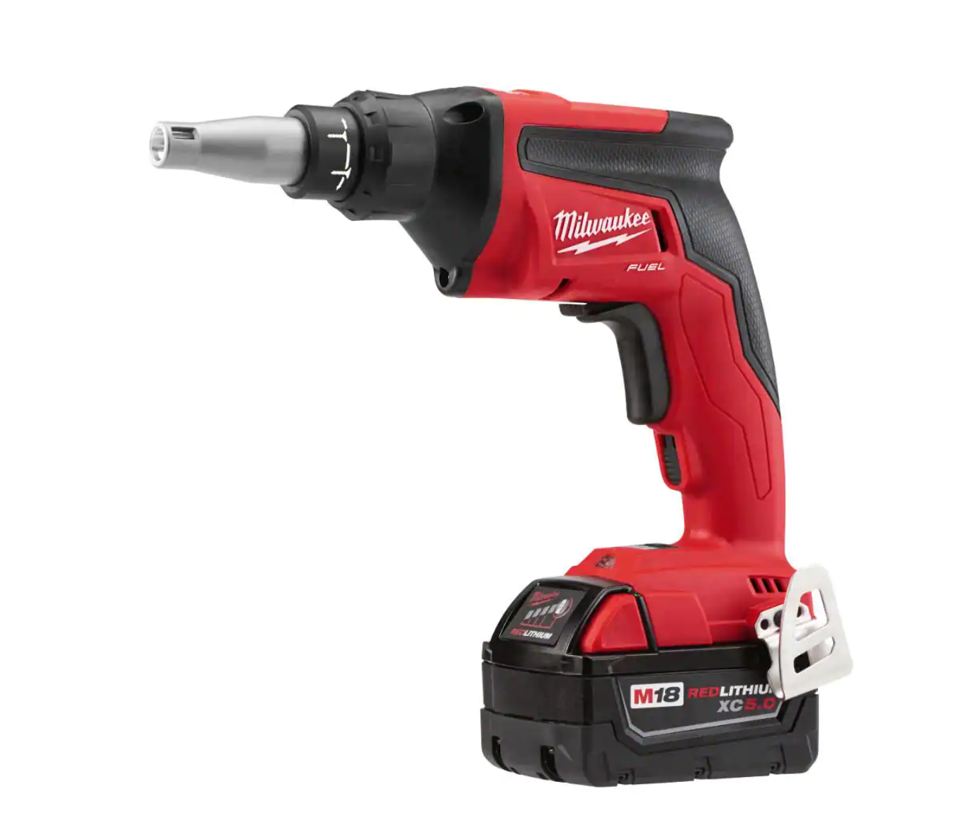 Milwaukee 2866-22 M18 FUEL 18V Lithium-Ion Brushless Cordless Drywall Screw Gun Kit with (2) 5.0Ah Batteries， Charger and Tool Bag