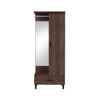 ZIRUWU Rustic Walnut Tsula Hall Tree ZQP-CR30A