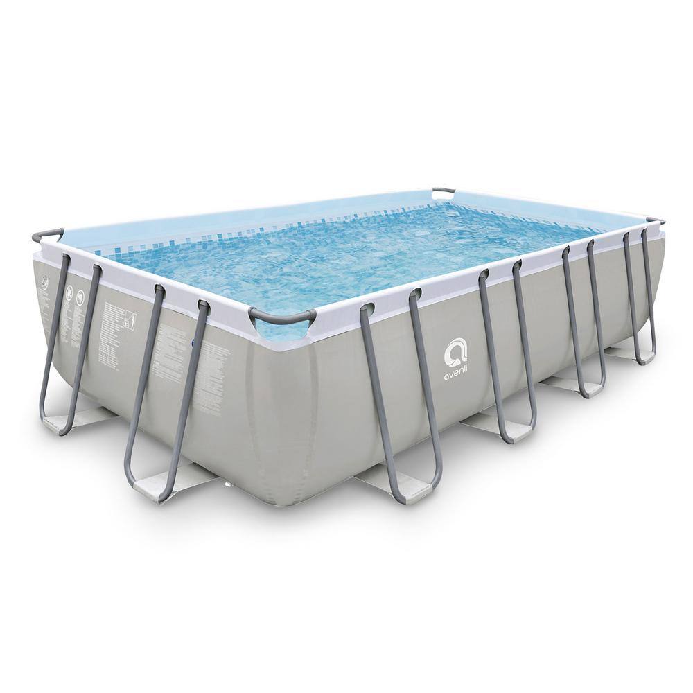 JLeisure 18 x 10 Foot Above Ground Rectangular Steel Frame Swimming Pool JL-17776-1US-AB