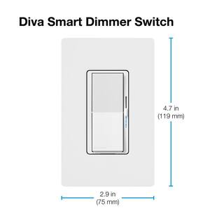 Lutron Diva Smart Dimmer Switch for Caseta Smart Lighting 150-Watt LED Ivory (DVRF-6L-IV) DVRF-6L-IV