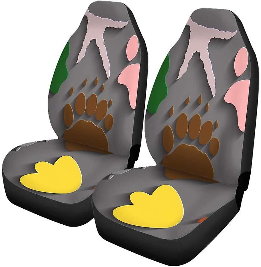 Set Of 2 Car Seat Covers Footprint Color Universal Auto Front Seats Protector Fits For Car，suv Sedan，truck