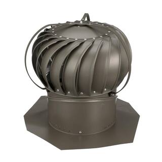 Air Vent 12 in. Weatherwood Aluminum Externally Braced Wind Roof Turbine TOB12SWW