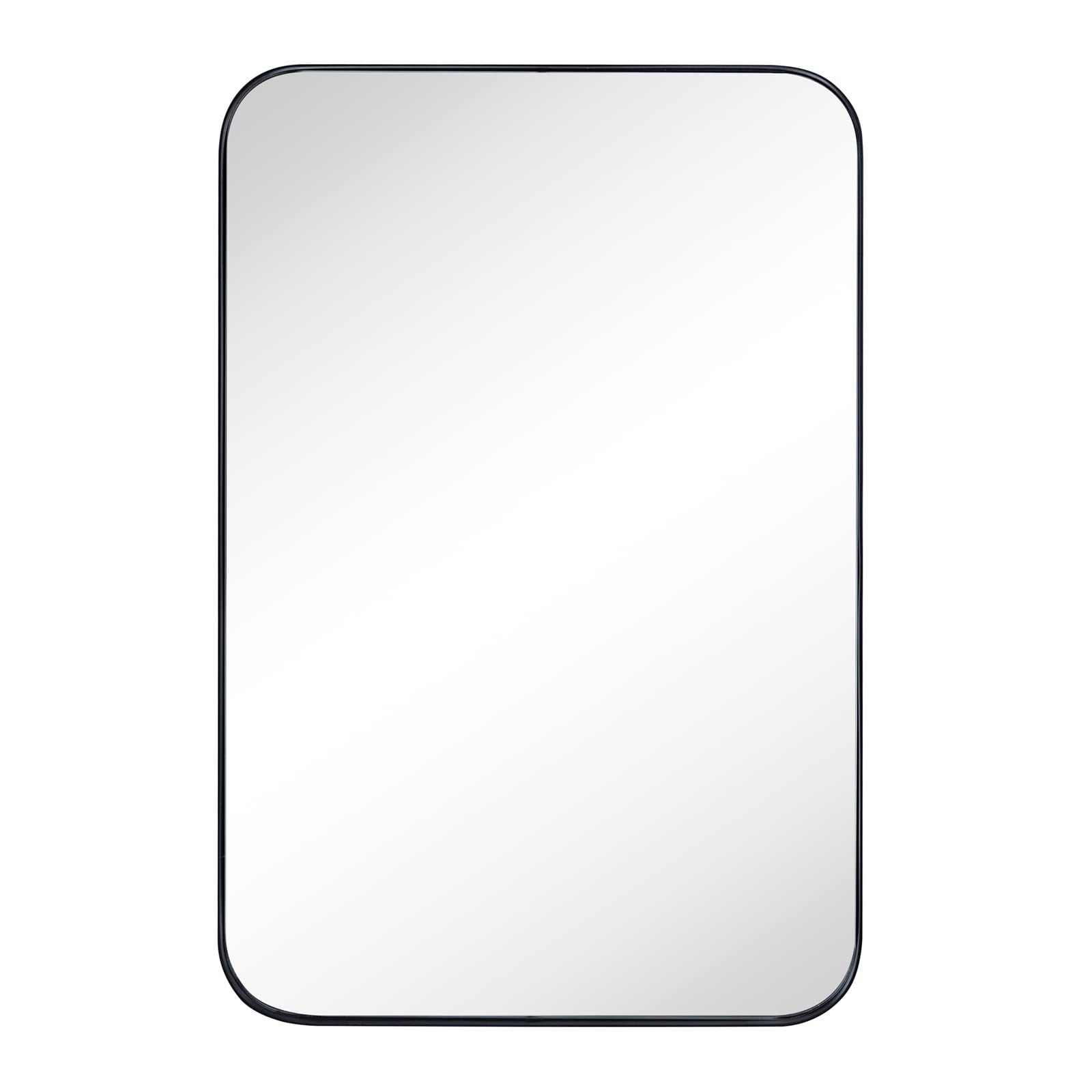 Recessed Mirror Stainless Steel Frame Medicine Cabinet with Mirror Matt Black Mirror 16 x 24 