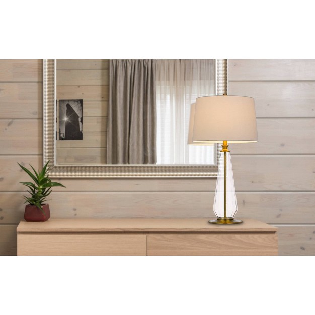 Glass Table Lamps With Metal Base Antique Bronze Cal Lighting