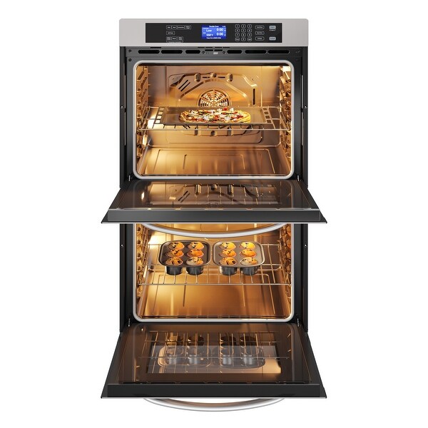 30 in. Double Electric Wall Oven With Rapid Convection and Self-Cleaning in Stainless Steel