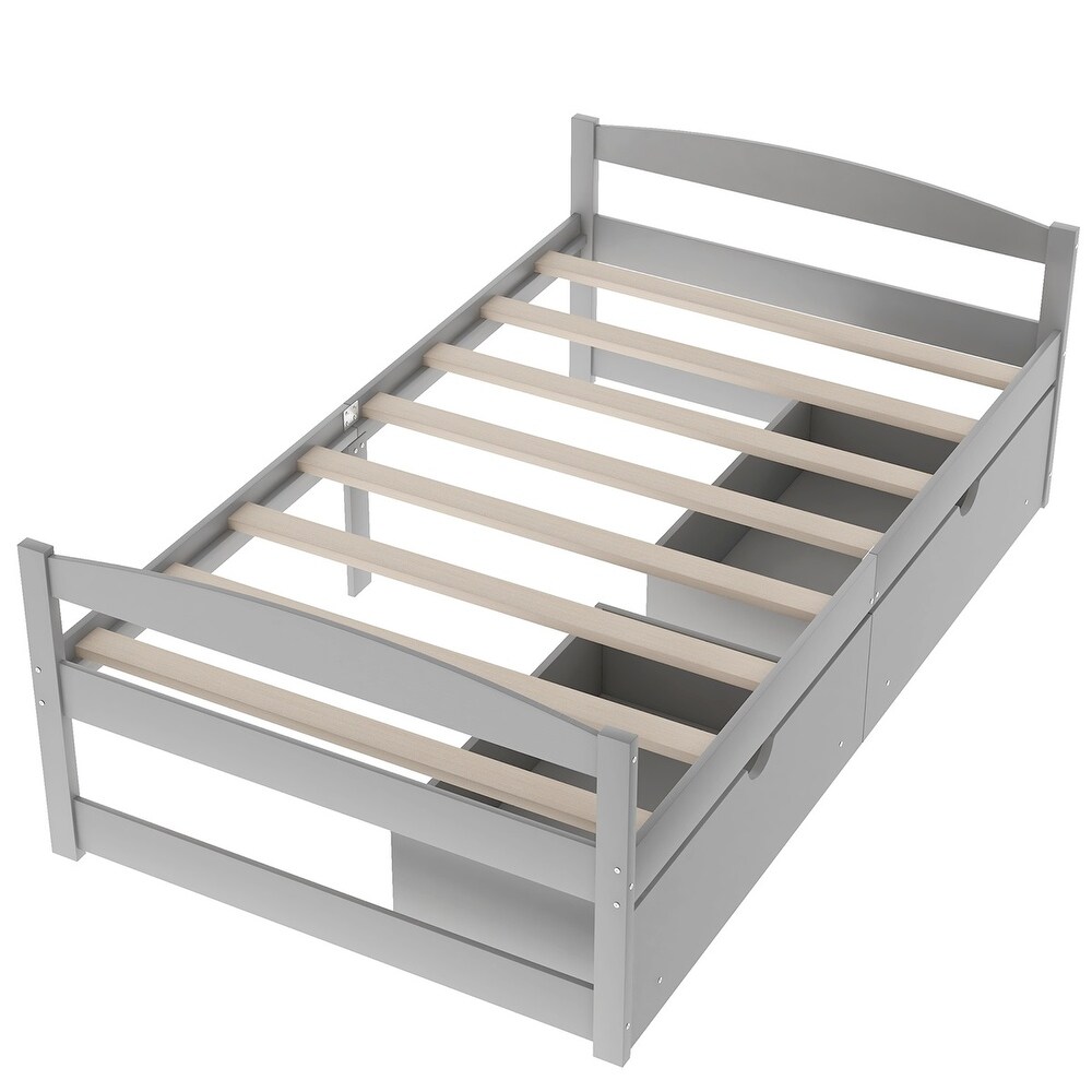 Harper   Bright Designs Twin Platform Bed with Two Drawers