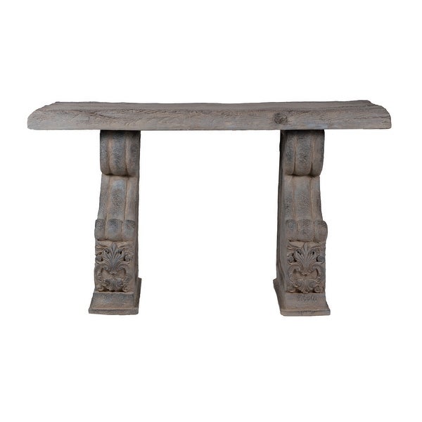 AandB Home Grey Stone Scroll Motif Table