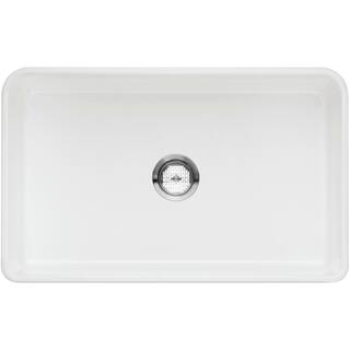 Blanco CERANA 30 in. Farmhouse Apron-Front Single Bowl White Fireclay Kitchen Sink 525010