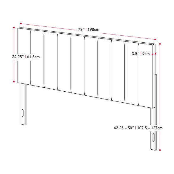 CorLiving King Size Helena Velvet Tufted Headboard - - 36812687