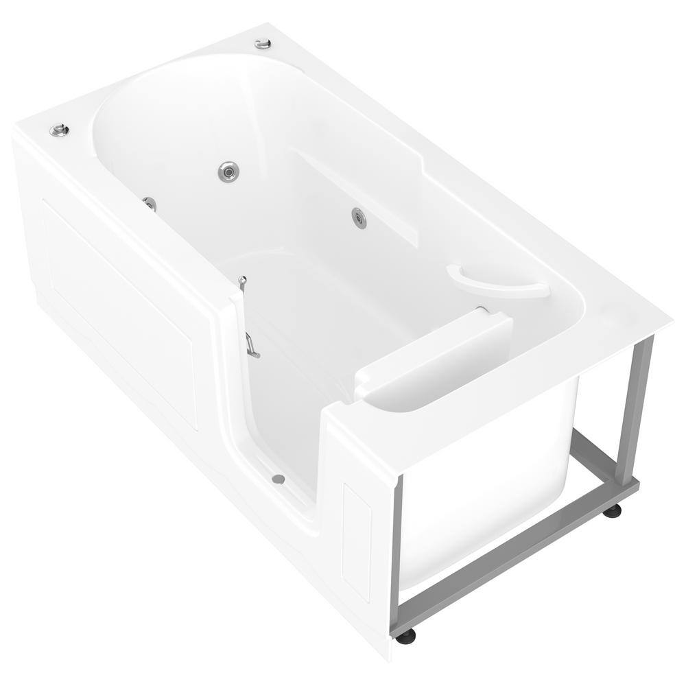 Universal Tubs Nova Heated Step-In 5 ft. Walk-In Whirlpool Bathtub in White with Chrome Trim HSI3060RWHCH