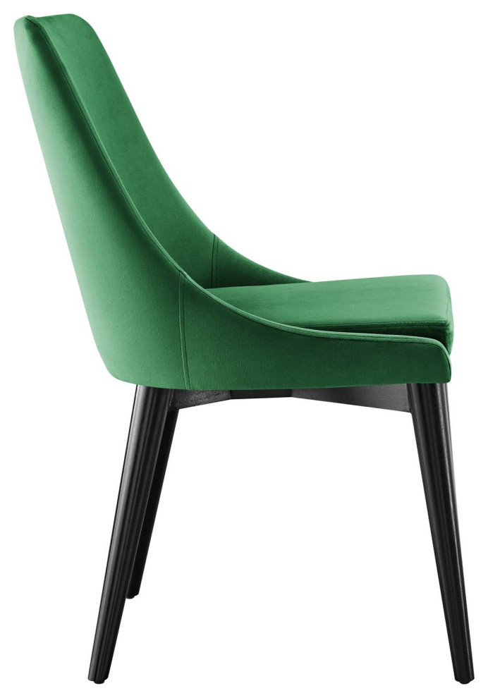 Viscount Accent Performance Velvet Dining Chairs  Set of 2  Emerald   Midcentury   Dining Chairs   by First of a Kind USA Inc  Houzz