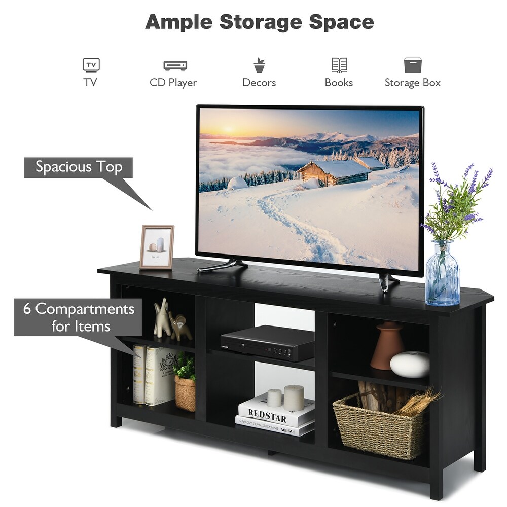 Costway TV Stand 58 inch Entertainment Media Console Center Up to 65   58'' x 16'' x 24''