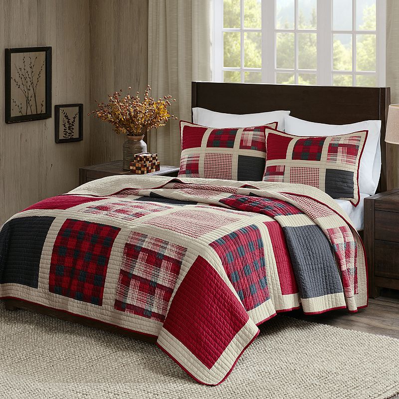 Woolrich 3-piece Huntington Plaid Cotton Quilt Set with Shams