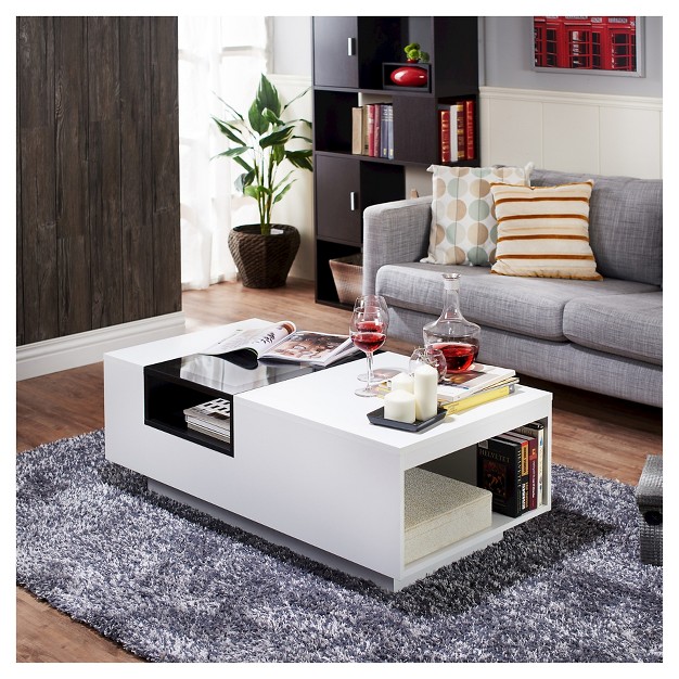 Camie Modern Two tone Coffee Table White Homes Inside Out