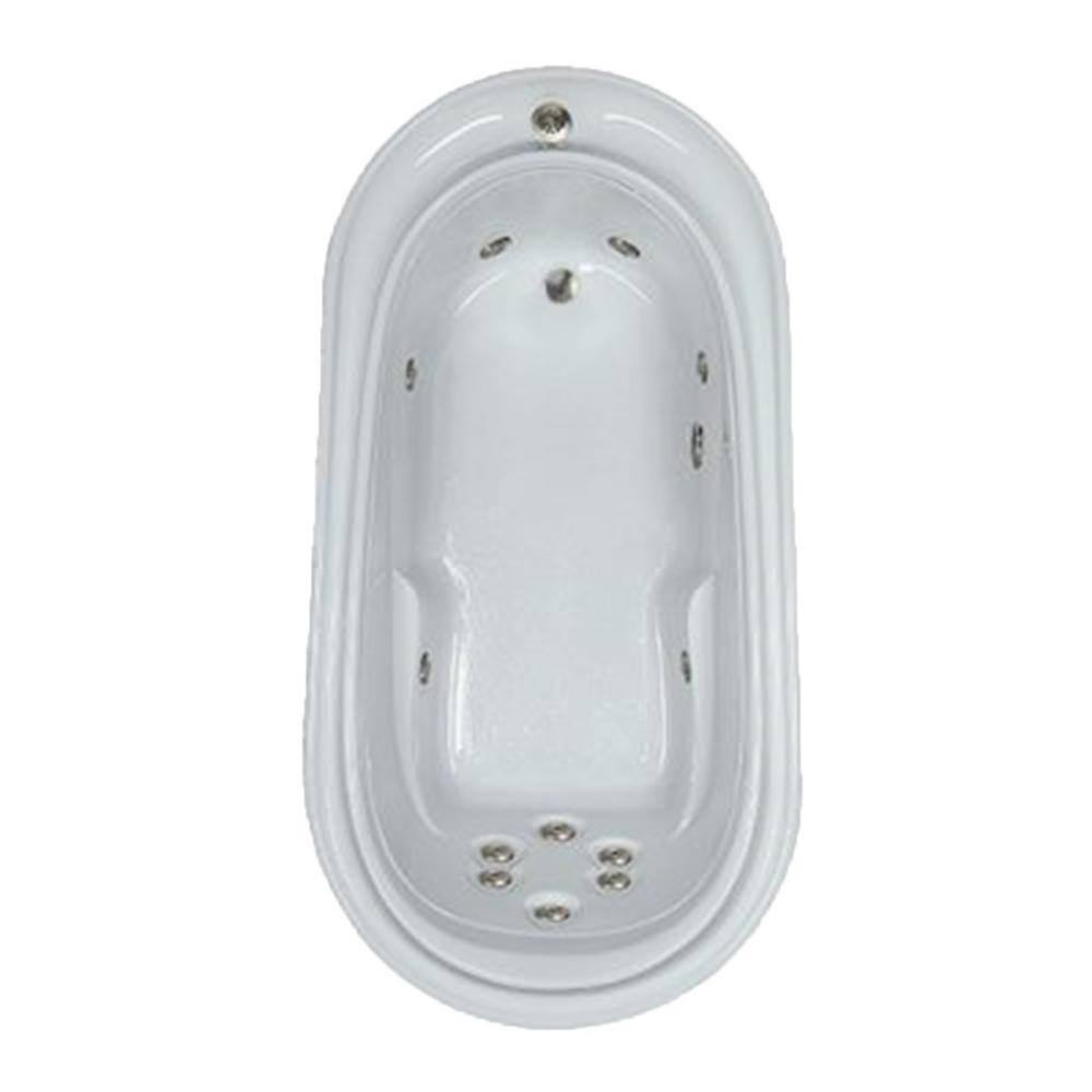 Comfortflo Premier 73 in. Oval Drop-in Whirlpool Bathtub in Biscuit W7338 Premier Biscuit