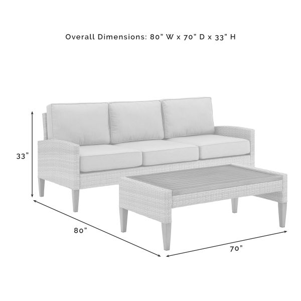 Capella Outdoor Wicker 2Pc Sofa Set