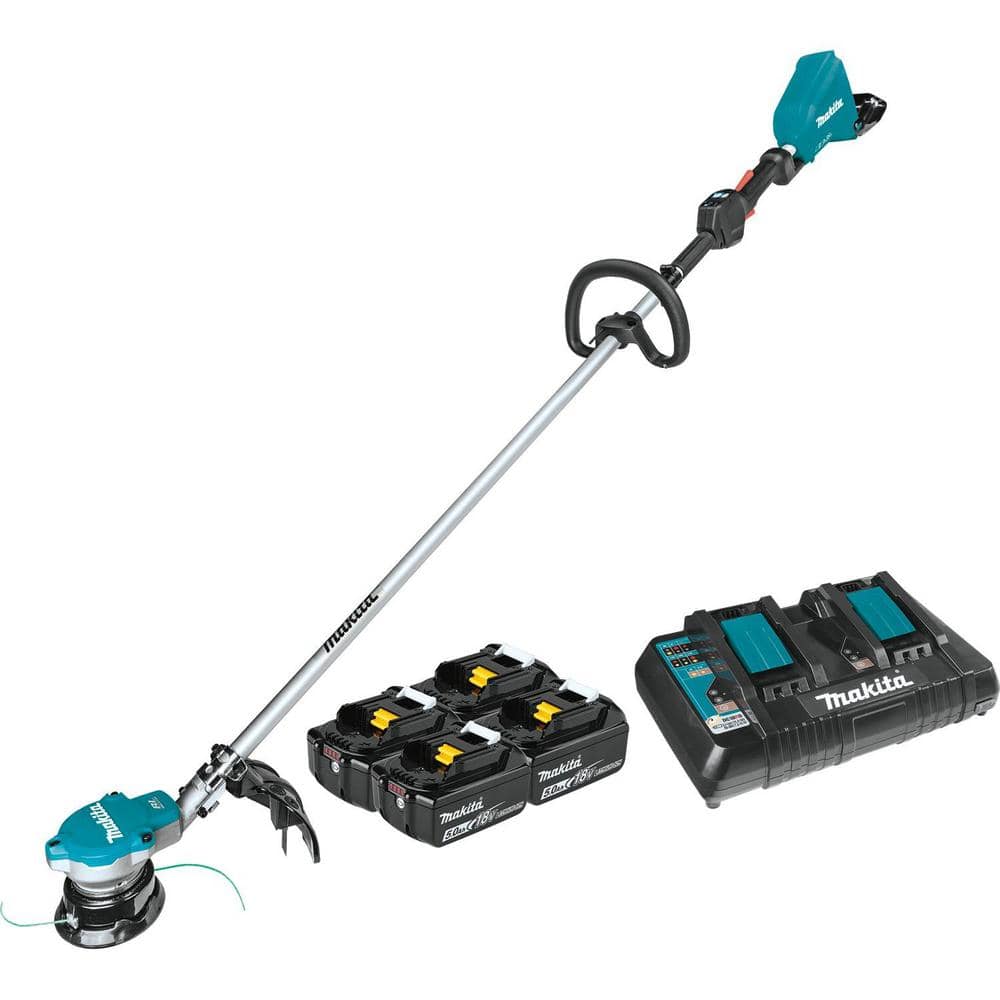 Makita 18V X2 (36V) LXT Lithium-Ion Brushless Cordless String Trimmer Kit with Four 5.0 Ah Batteries XRU15PT1