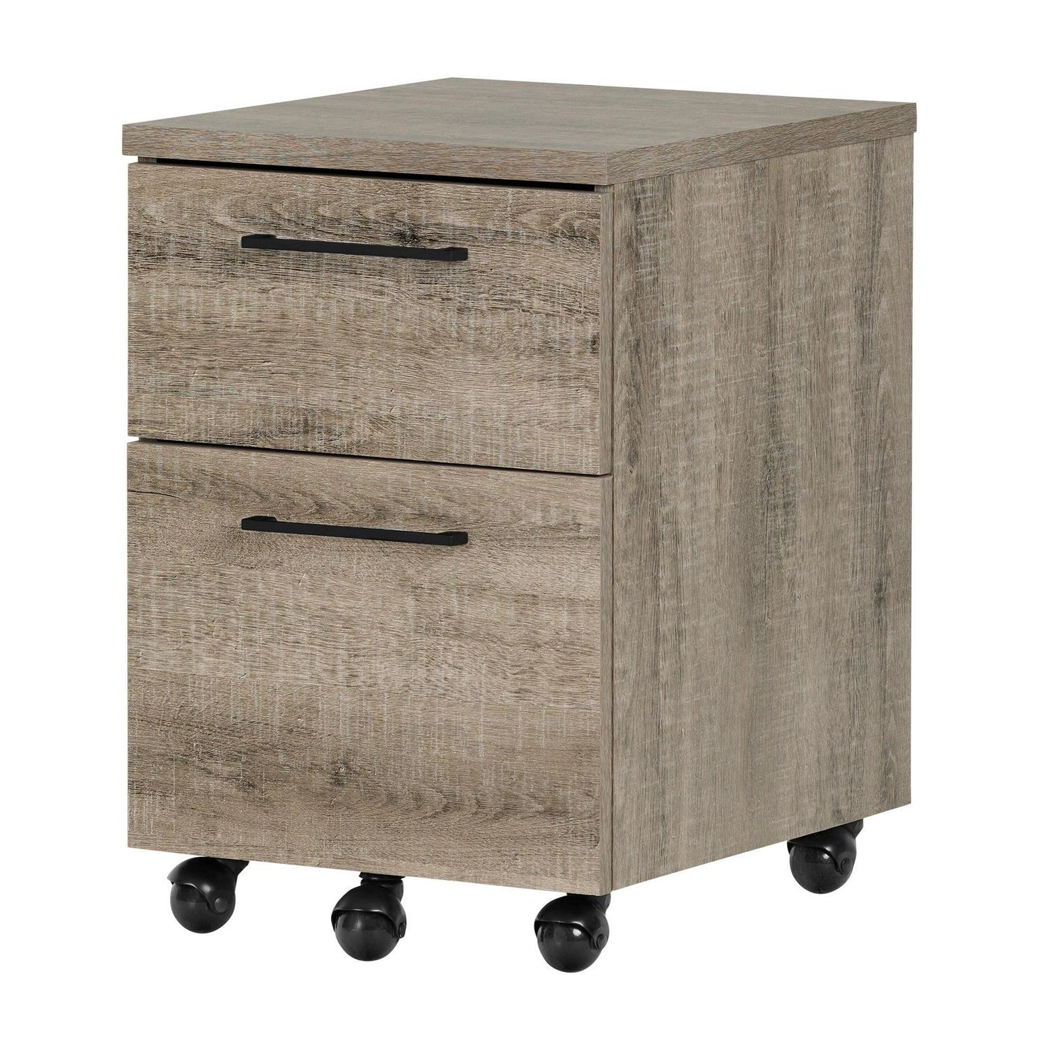 South Shore Munich 2Drawer Mobile File Cabinet Weathered Oak  Crowdfused