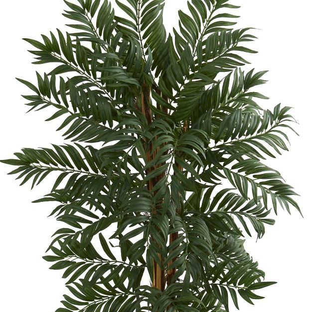 5' Artificial Parlor Palm Tree In Decorative Planter Green/brown - Nearly Natural