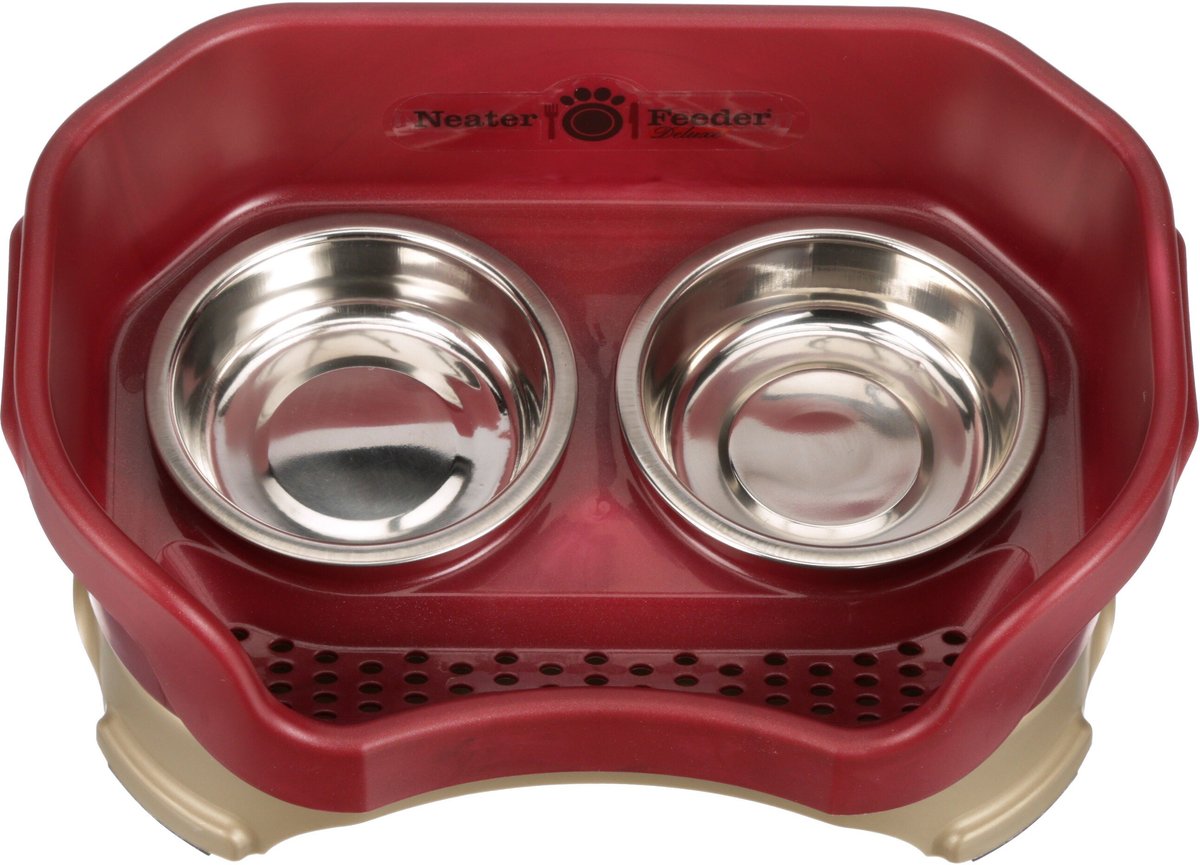 Neater Pets Neater Feeder Elevated Cat Bowls， Cranberry