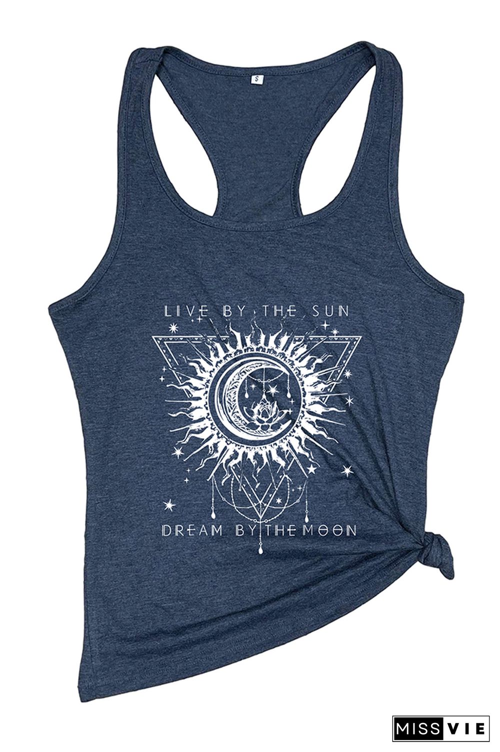 Live By The Sun Dream By The Moon Sleeveless Tank Top Wholesale