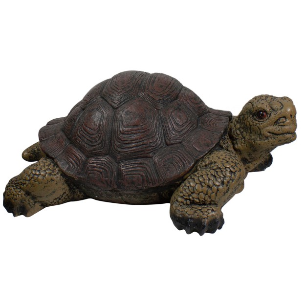 Brown And Green Turtle Outdoor Garden Statue