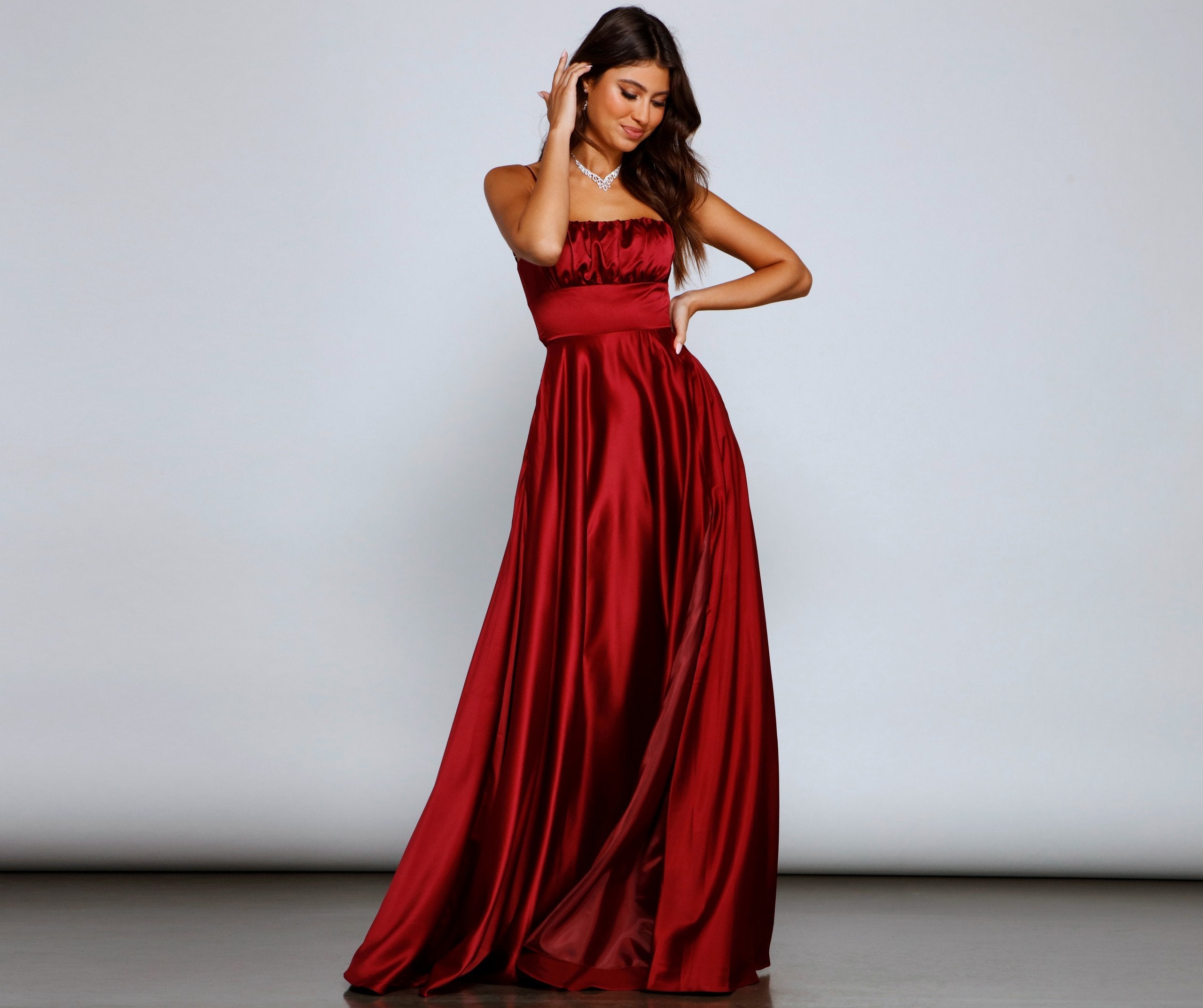 Jenny A-Line Satin Formal Dress