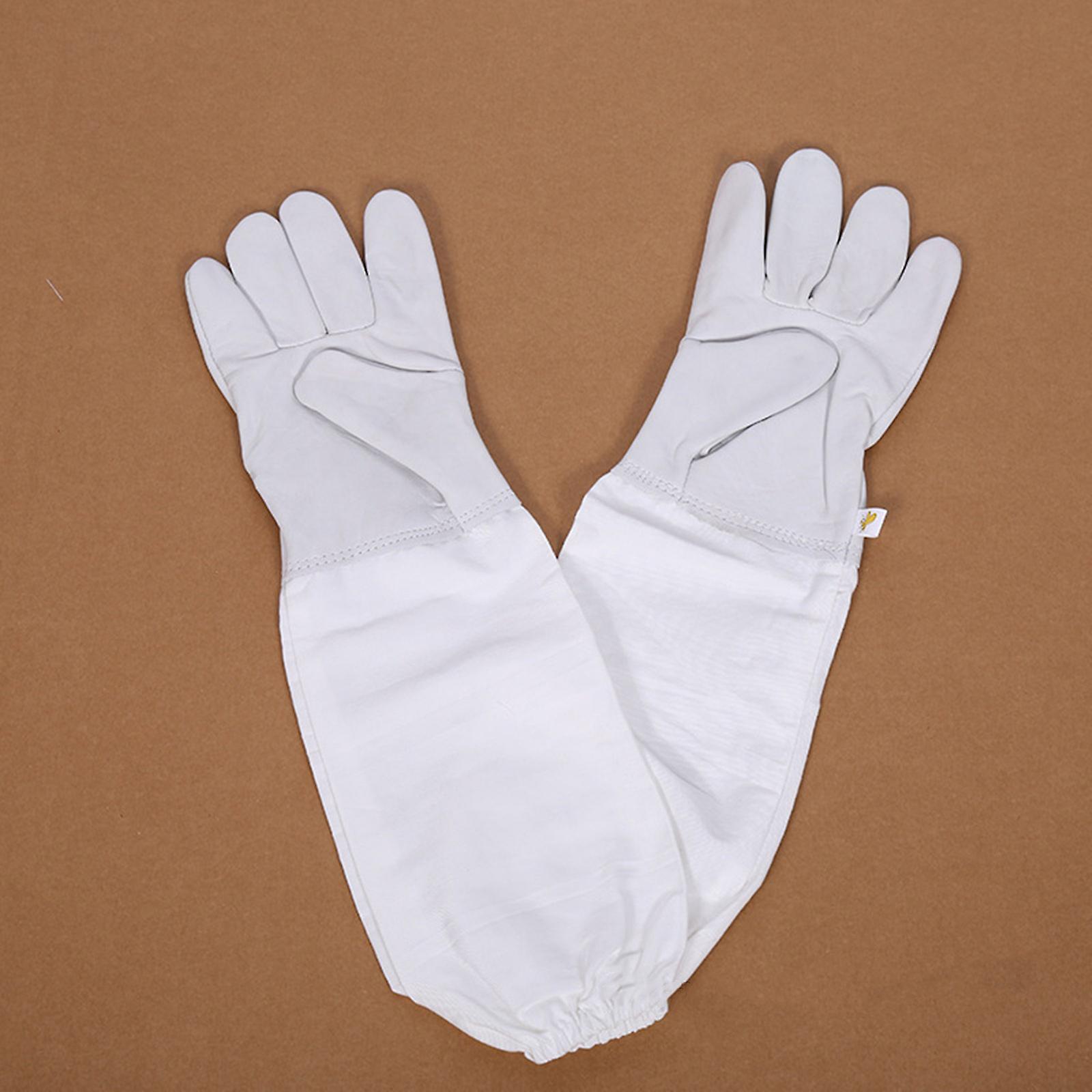 1 Pair Beekeeping Gloves Protective Sleeves Breathable Anti Bee Sting Sheepskin Long Gloves For Beekeeper Beekeeping Tools