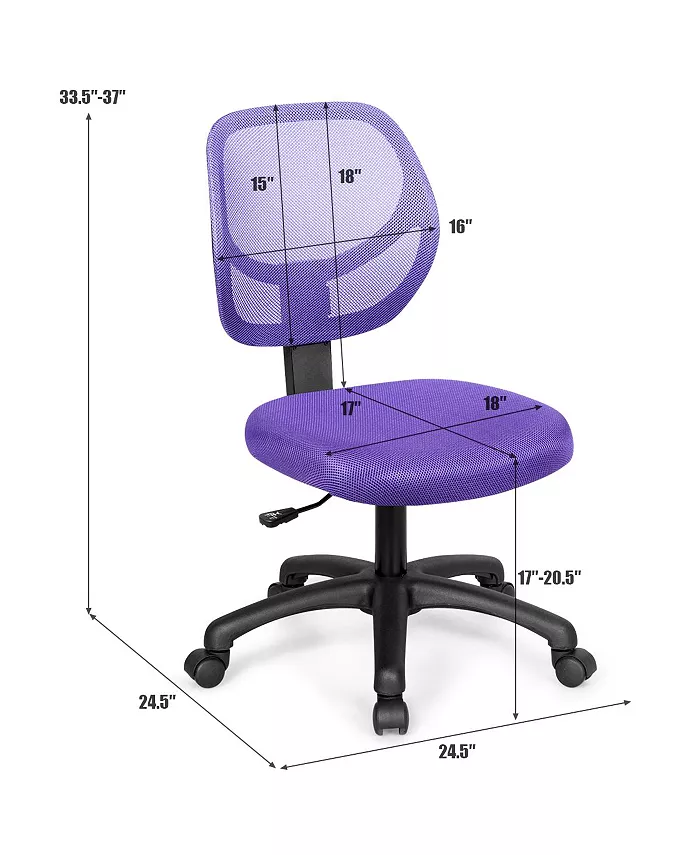 Costway Mesh Office Chair Low-Back Armless Computer Desk Chair