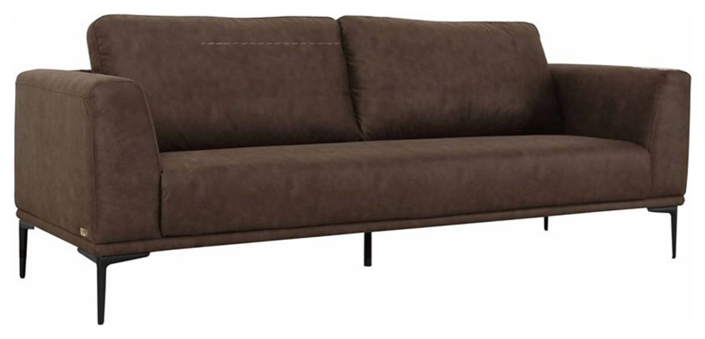 Divani Casa Jada Modern Fabric  ampMetal Upholstered Loveseat in Brown   Midcentury   Loveseats   by Homesquare  Houzz