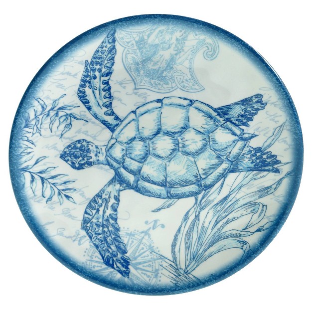 6pk Melamine Oceanic Salad Plates Blue Certified International