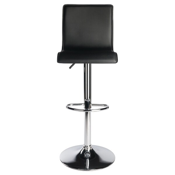 Wood Spectrum High Back Adjustable Swivel Stool， Black and Chrome Finish