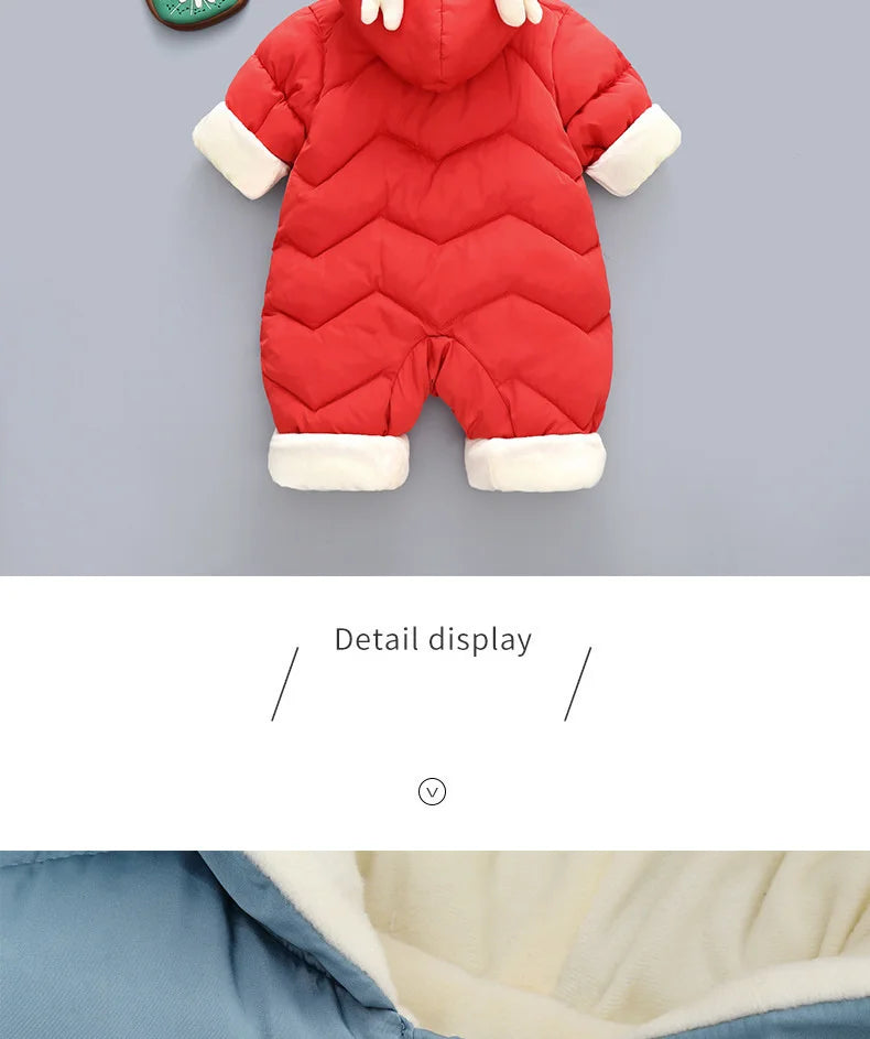 New born Warm Baby coat Winter Hooded mantle Rompers Thick Outfit Jumpsuit Overalls Snowsuit Children Boys Clothing kids clothes