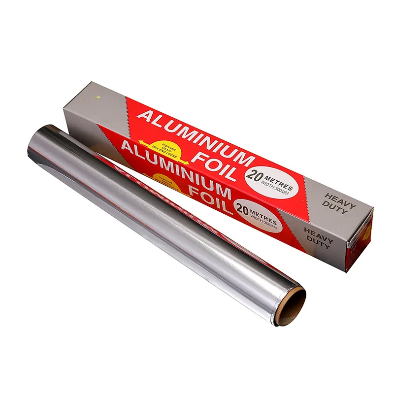 10/15 Microns Food Grade Aluminum Foil Household Catering Aluminum Foil Roll Lightweight Barbecue Baking Aluminum Foil Paper