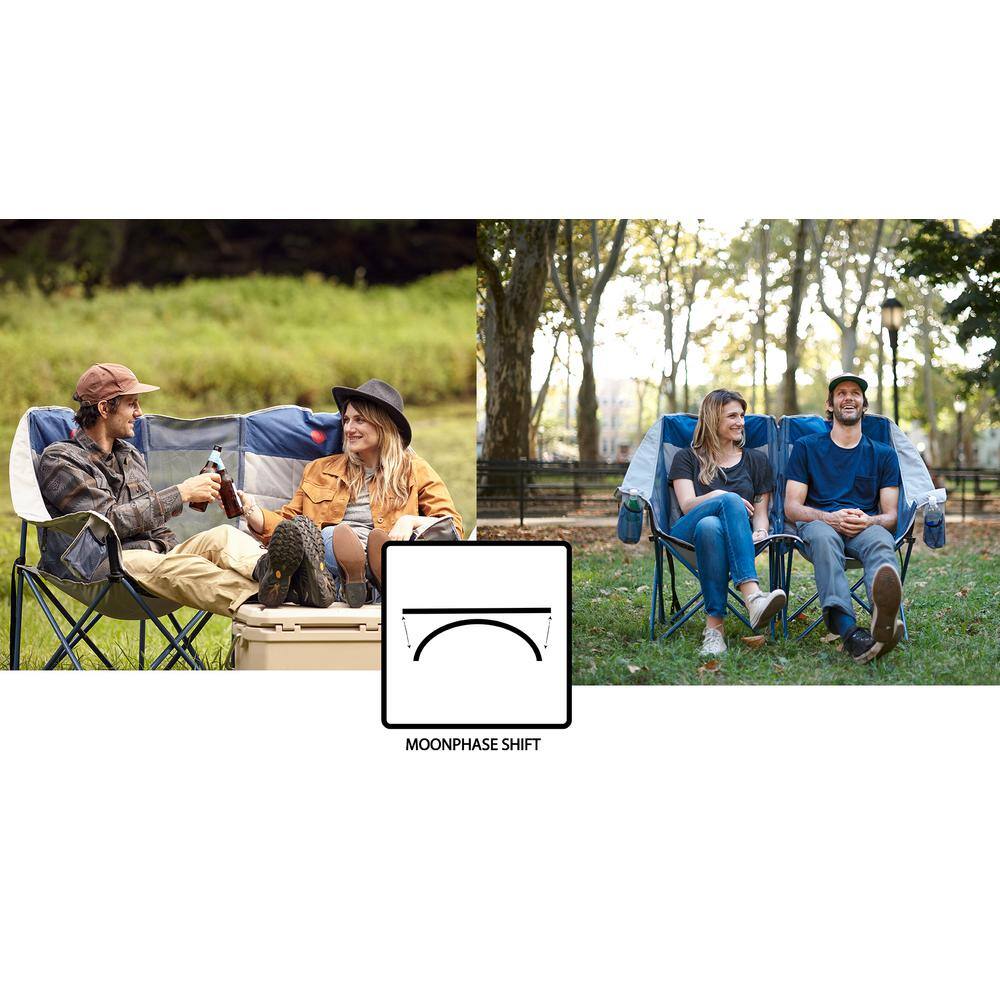 OmniCore Designs MoonPhase Double LoveSeat Heavy-Duty Quad Folding Camp Chair (Integrated Cupholders) 850008244452