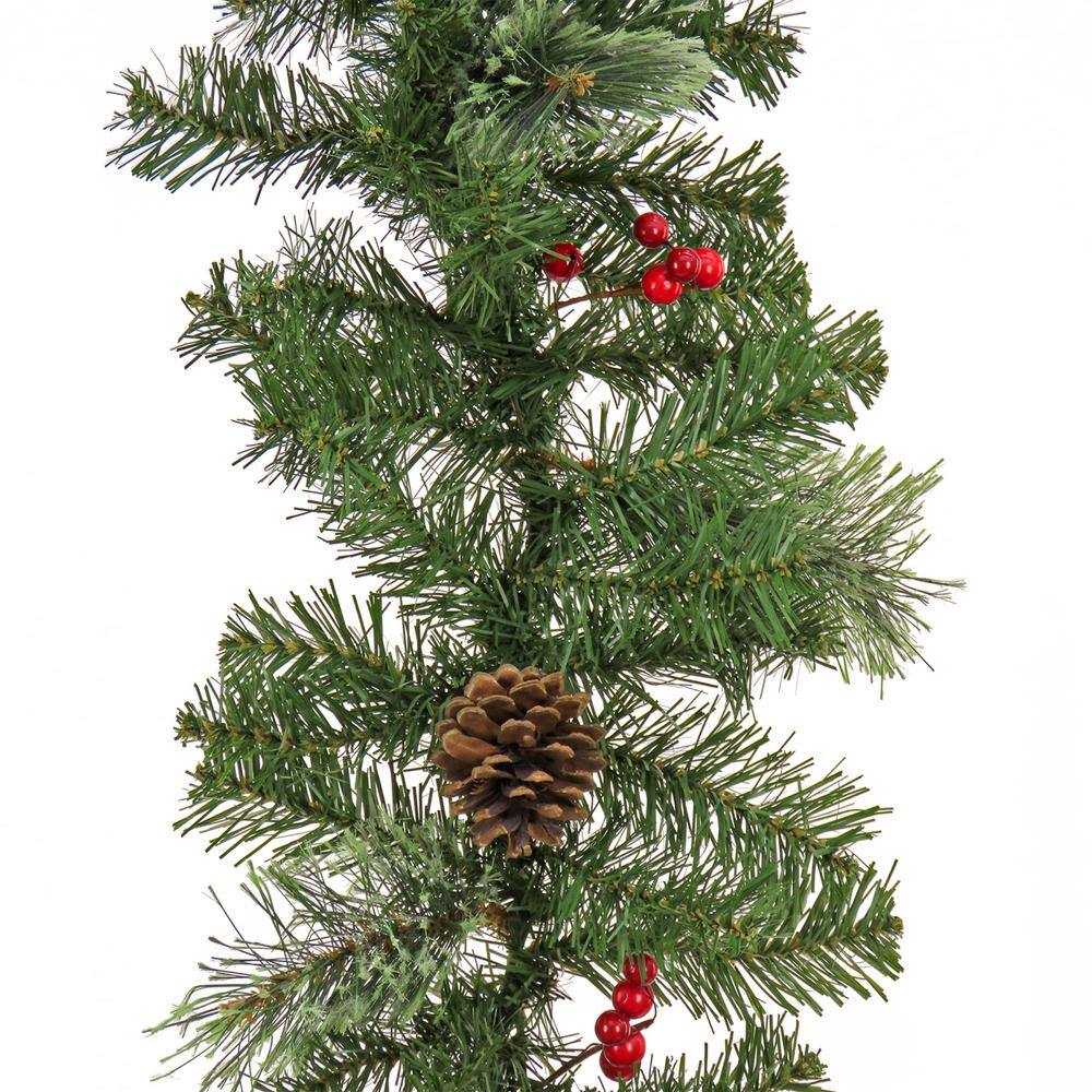  9 ft. Unlit Artificial Christmas Evergreen Tree with Cashmere Tips Garland CCB7-9A