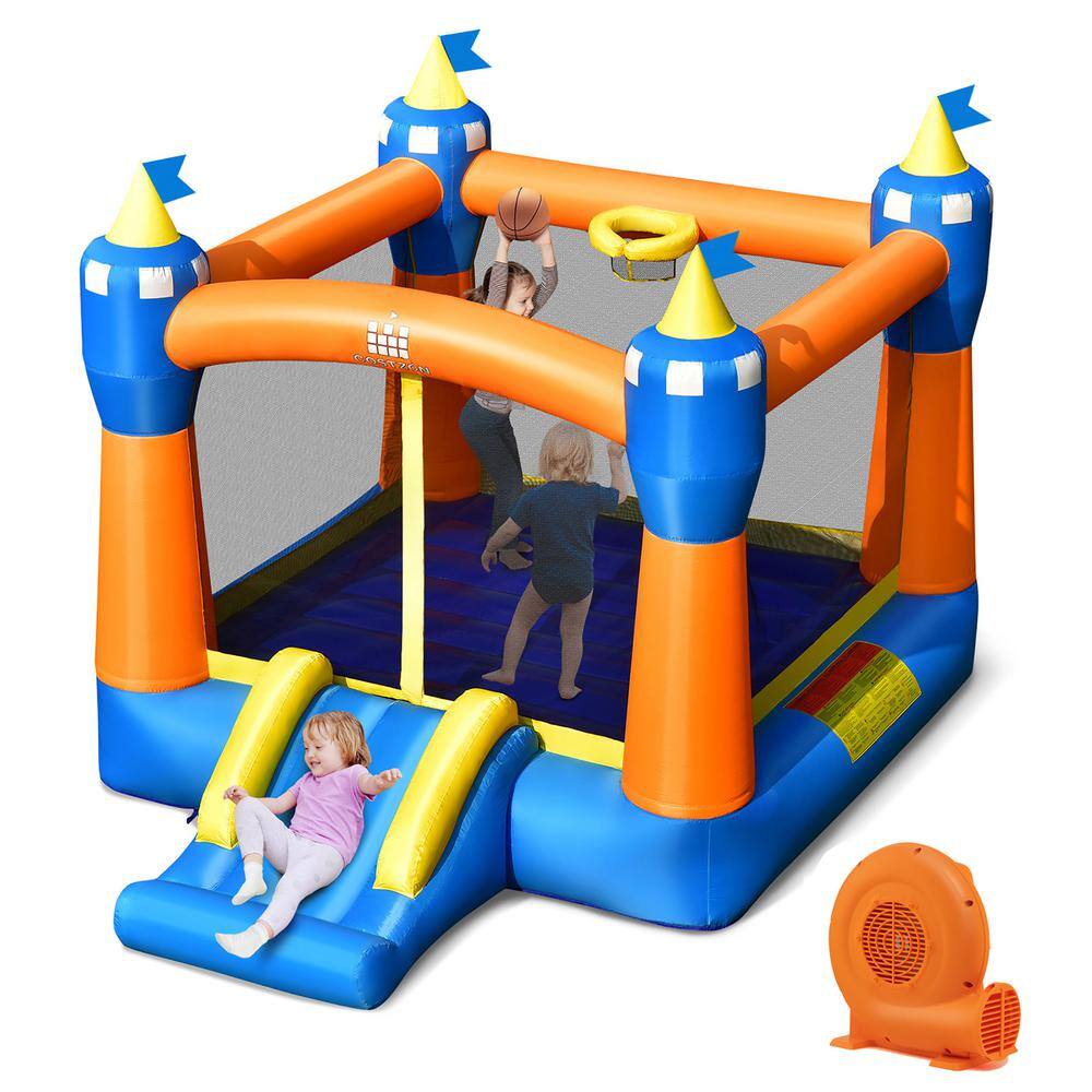 Costway Inflatable Bounce House Kids Magic Castle with Large Jumping Area with 550-Watt Blower NP10397+ES10150US