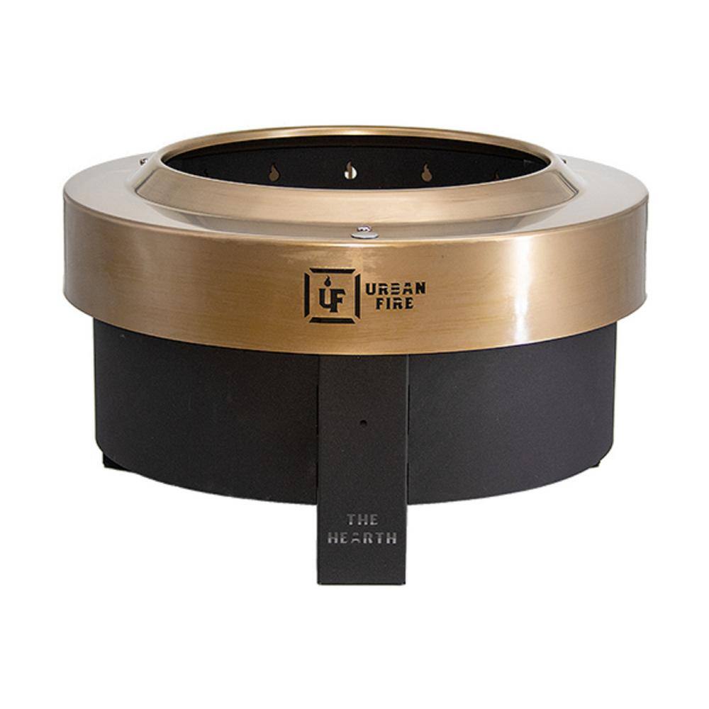 URBAN FIRE The Hearth 13 in. H Carbon Edition Steel Fire Pit with Smokeless Technology HRTH-CBN