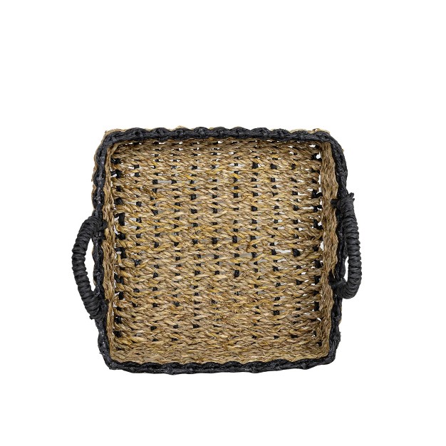 Black Trim Woven Seagrass amp Rope Tray By Foreside Home amp Garden