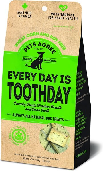 The Granville Island Pet Treatery Everyday is Tooth Day Pets Agree Grain-Free Breath Freshening Dog Treats， 16-oz bag