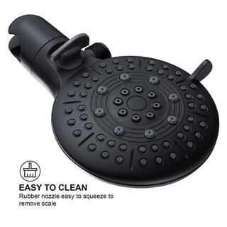 Zalerock 2-in-1 5-Spray Patterns with 1.8 GPM 4.7 in. Wall Mount Dual Shower Heads in Matte Black KSA123