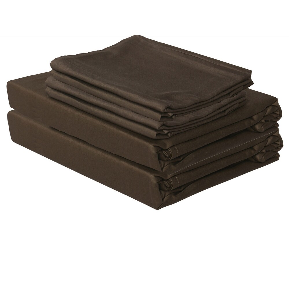 650 TC 100pct Egyptian Cotton Sateen Solid Color Sheet Set