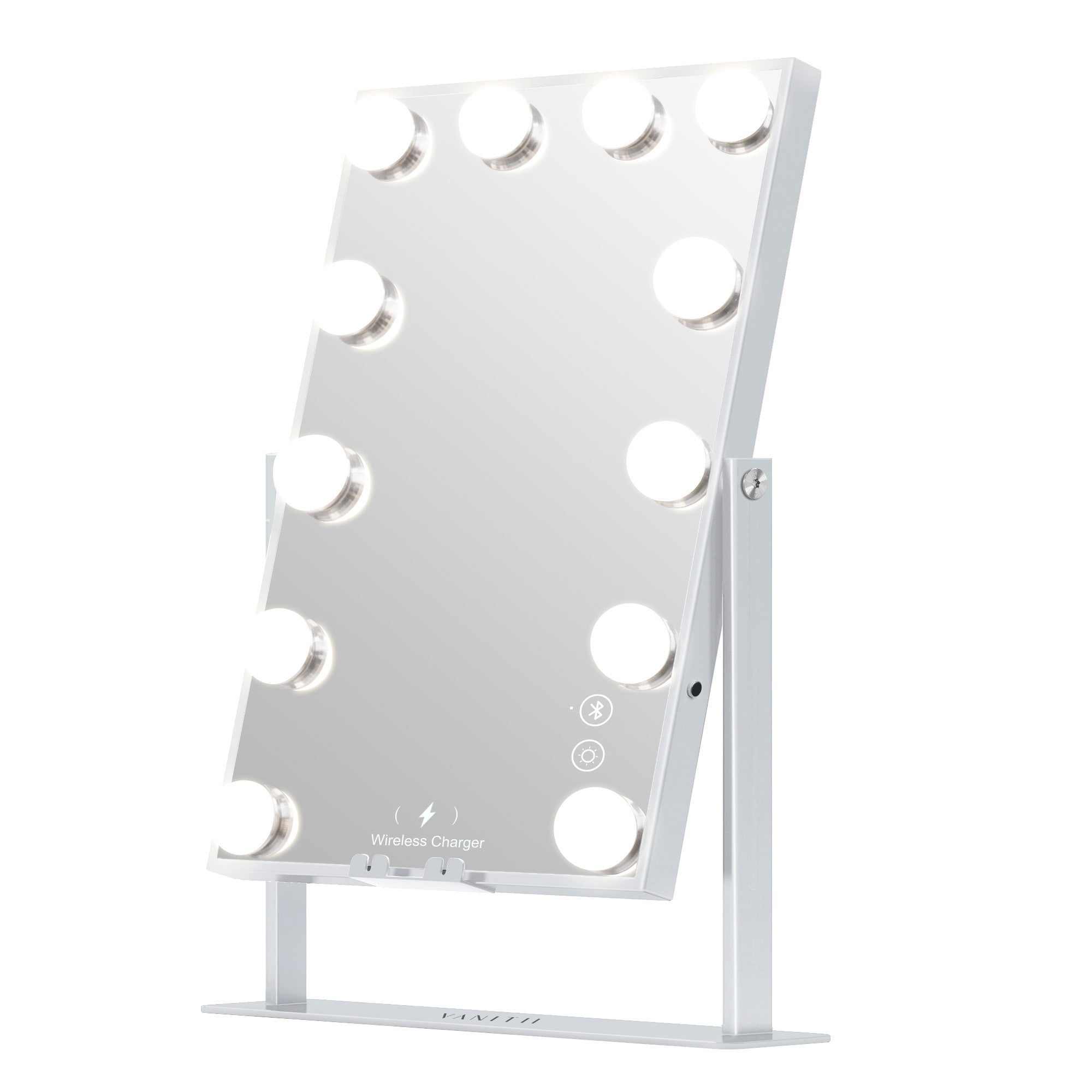 Mary Hollywood Vanity Mirror with Bluetooth XXL - 15 Dimmable LED Bulbs | VNT-5846-JMBT-WHT